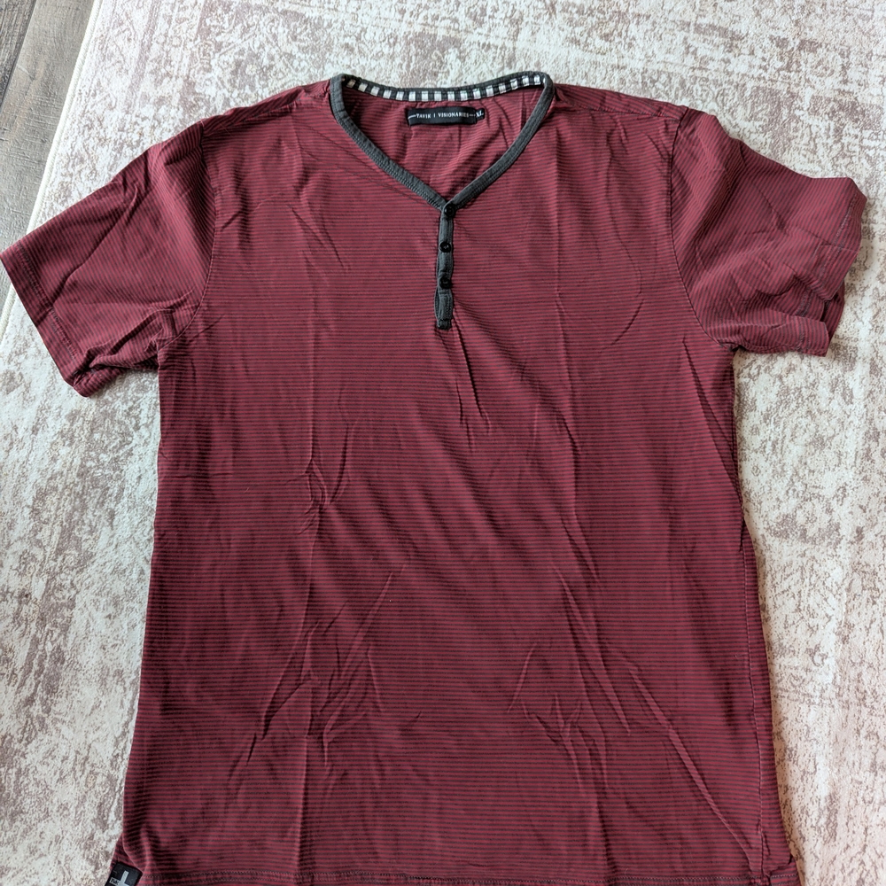 Men's Burgundy Striped Shirt